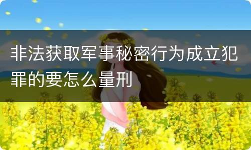 非法获取军事秘密行为成立犯罪的要怎么量刑