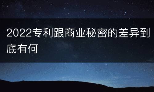 2022专利跟商业秘密的差异到底有何