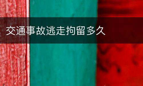 交通事故逃走拘留多久