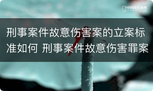 刑事案件故意伤害案的立案标准如何 刑事案件故意伤害罪案由