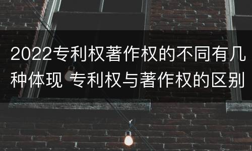 2022专利权著作权的不同有几种体现 专利权与著作权的区别
