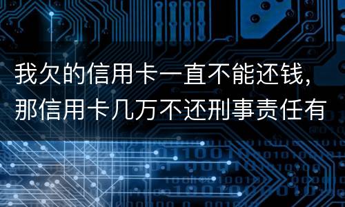 我欠的信用卡一直不能还钱，那信用卡几万不还刑事责任有吗