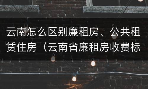 云南怎么区别廉租房、公共租赁住房（云南省廉租房收费标准）