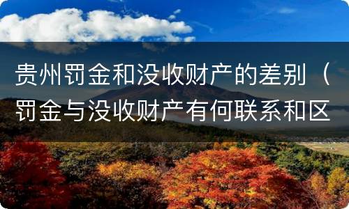 贵州罚金和没收财产的差别（罚金与没收财产有何联系和区别?）