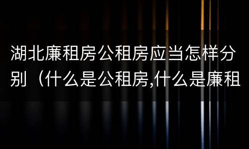 湖北廉租房公租房应当怎样分别（什么是公租房,什么是廉租房）