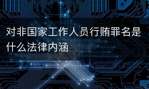 对非国家工作人员行贿罪名是什么法律内涵