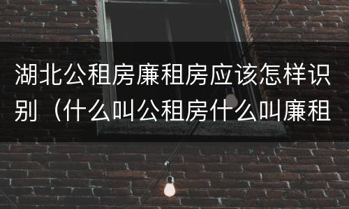湖北公租房廉租房应该怎样识别（什么叫公租房什么叫廉租房）