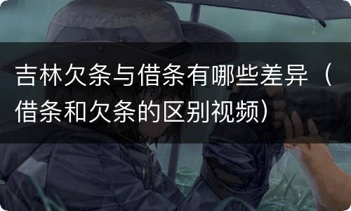 吉林欠条与借条有哪些差异（借条和欠条的区别视频）