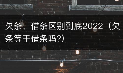 欠条、借条区别到底2022（欠条等于借条吗?）