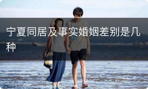 宁夏同居及事实婚姻差别是几种