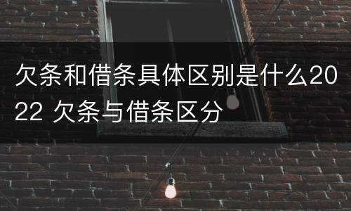 欠条和借条具体区别是什么2022 欠条与借条区分