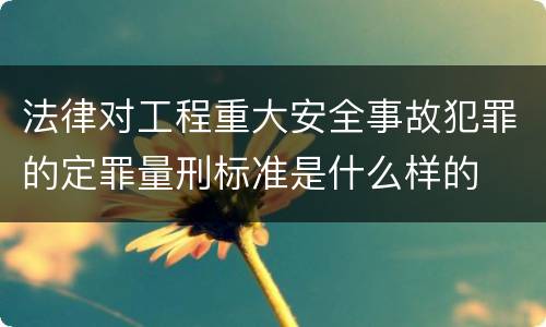 法律对工程重大安全事故犯罪的定罪量刑标准是什么样的