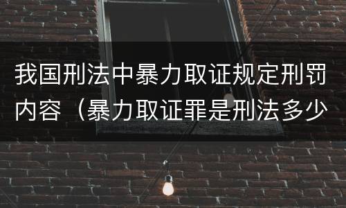 我国刑法中暴力取证规定刑罚内容（暴力取证罪是刑法多少条）