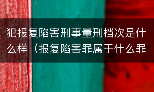 犯报复陷害刑事量刑档次是什么样（报复陷害罪属于什么罪）