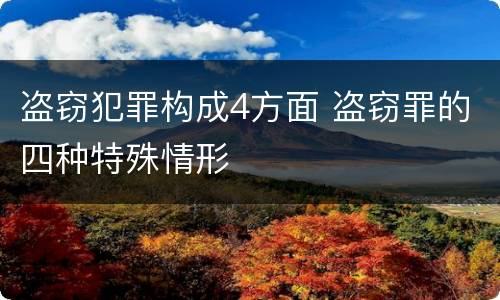 盗窃犯罪构成4方面 盗窃罪的四种特殊情形
