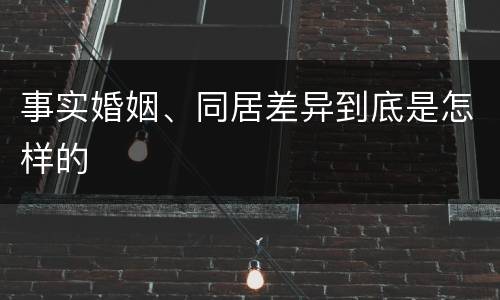 事实婚姻、同居差异到底是怎样的