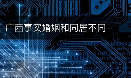 广西事实婚姻和同居不同