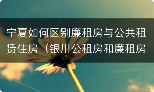 宁夏如何区别廉租房与公共租赁住房（银川公租房和廉租房的区别）