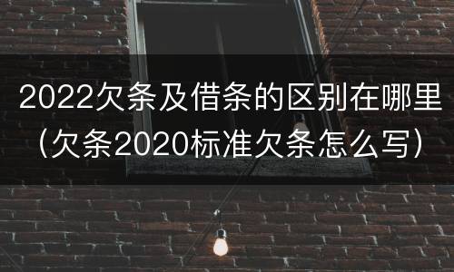 2022欠条及借条的区别在哪里（欠条2020标准欠条怎么写）