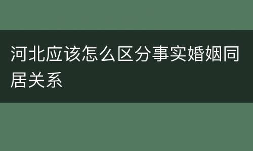 河北应该怎么区分事实婚姻同居关系