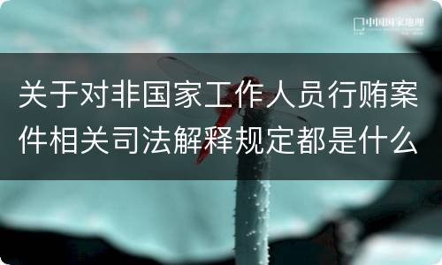 关于对非国家工作人员行贿案件相关司法解释规定都是什么