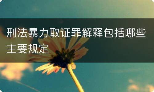 刑法暴力取证罪解释包括哪些主要规定