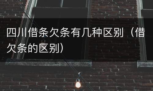 四川借条欠条有几种区别（借欠条的区别）