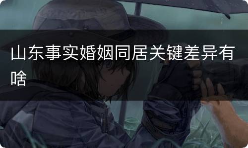 山东事实婚姻同居关键差异有啥