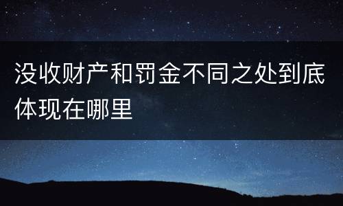 没收财产和罚金不同之处到底体现在哪里
