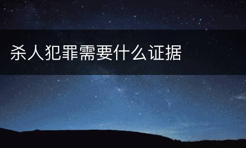 杀人犯罪需要什么证据