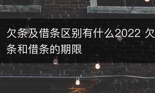 欠条及借条区别有什么2022 欠条和借条的期限