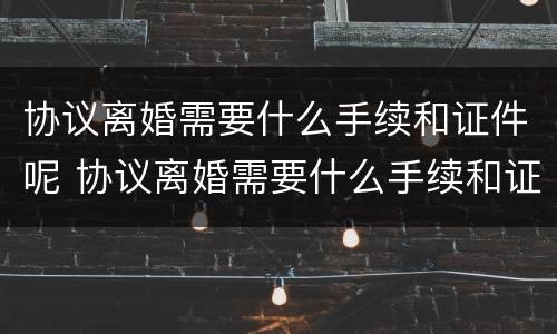 协议离婚需要什么手续和证件呢 协议离婚需要什么手续和证件呢图片