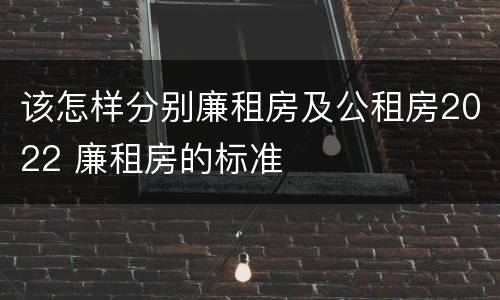 该怎样分别廉租房及公租房2022 廉租房的标准
