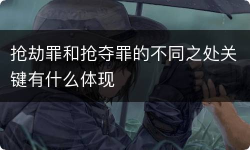 抢劫罪和抢夺罪的不同之处关键有什么体现