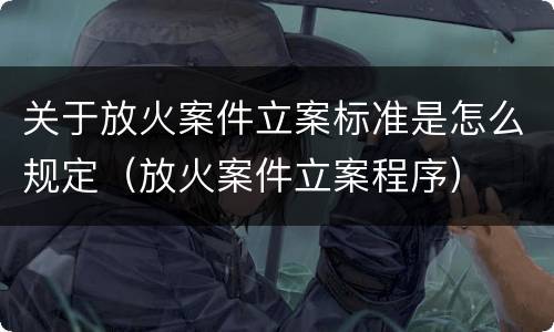 关于放火案件立案标准是怎么规定（放火案件立案程序）