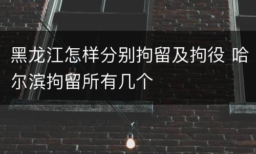 黑龙江怎样分别拘留及拘役 哈尔滨拘留所有几个