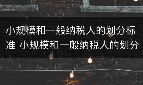 小规模和一般纳税人的划分标准 小规模和一般纳税人的划分标准是