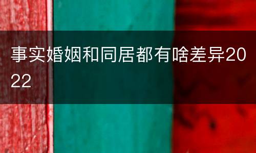 事实婚姻和同居都有啥差异2022