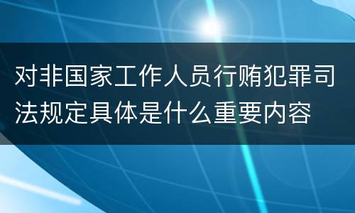 对非国家工作人员行贿犯罪司法规定具体是什么重要内容
