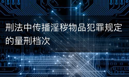 刑法中传播淫秽物品犯罪规定的量刑档次
