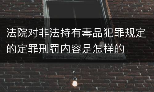 法院对非法持有毒品犯罪规定的定罪刑罚内容是怎样的