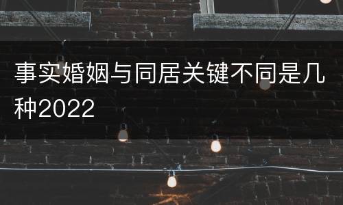 事实婚姻与同居关键不同是几种2022