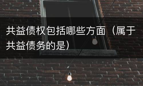 共益债权包括哪些方面（属于共益债务的是）