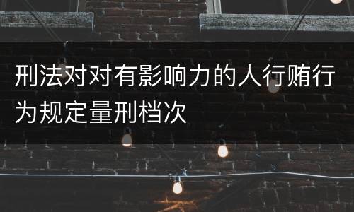 刑法对对有影响力的人行贿行为规定量刑档次