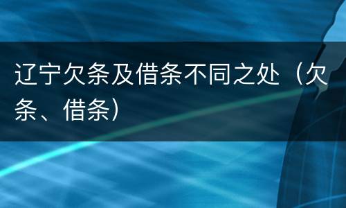 辽宁欠条及借条不同之处（欠条、借条）