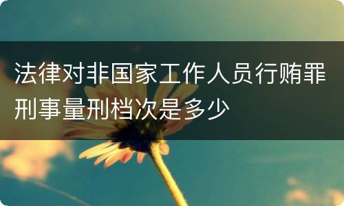 法律对非国家工作人员行贿罪刑事量刑档次是多少