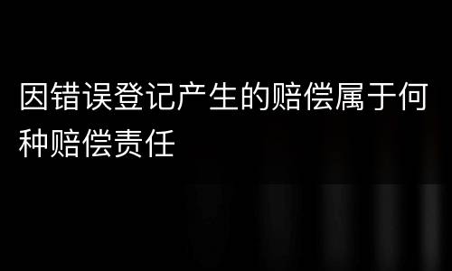因错误登记产生的赔偿属于何种赔偿责任