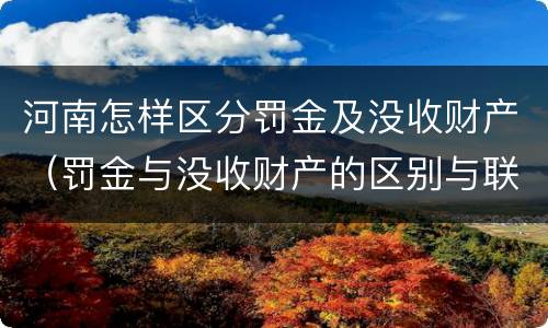 河南怎样区分罚金及没收财产（罚金与没收财产的区别与联系）