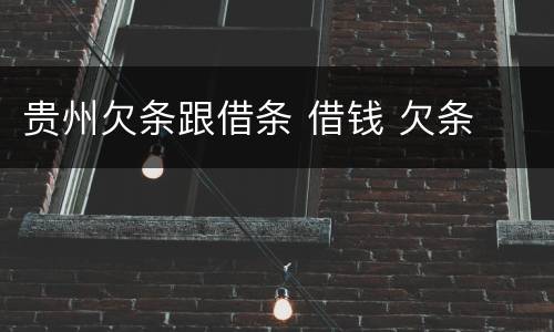 贵州欠条跟借条 借钱 欠条