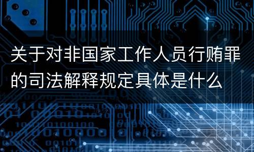 关于对非国家工作人员行贿罪的司法解释规定具体是什么